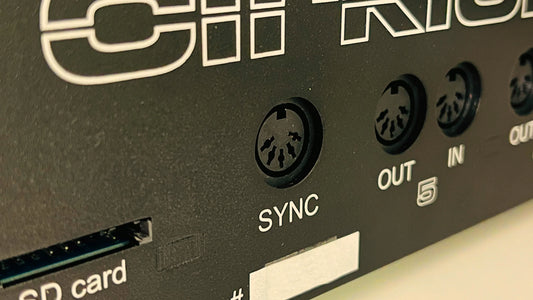 SYNC MIDI port on the back of a device
