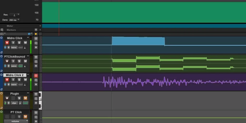 Precision recording in a DAW